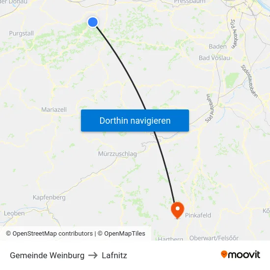 Gemeinde Weinburg to Lafnitz map