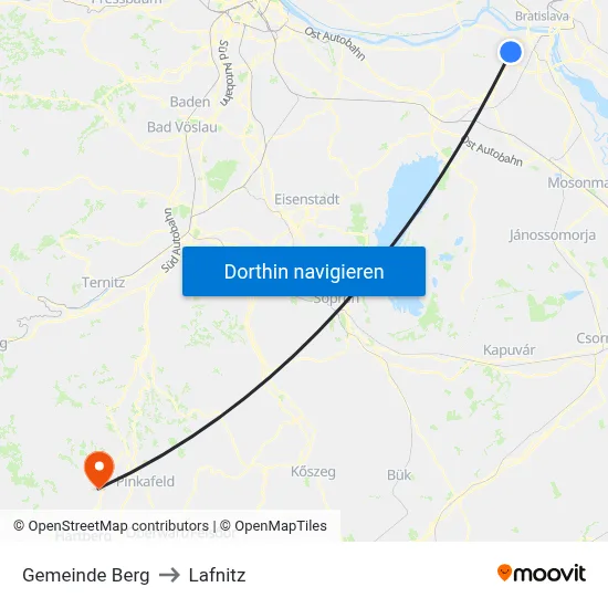 Gemeinde Berg to Lafnitz map