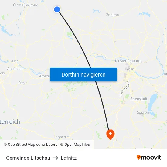 Gemeinde Litschau to Lafnitz map
