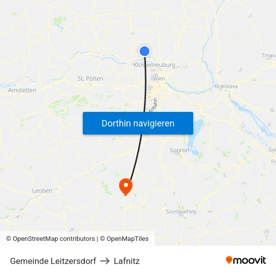 Gemeinde Leitzersdorf to Lafnitz map