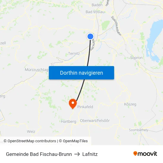 Gemeinde Bad Fischau-Brunn to Lafnitz map