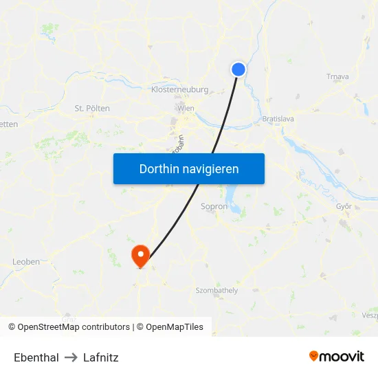 Ebenthal to Lafnitz map