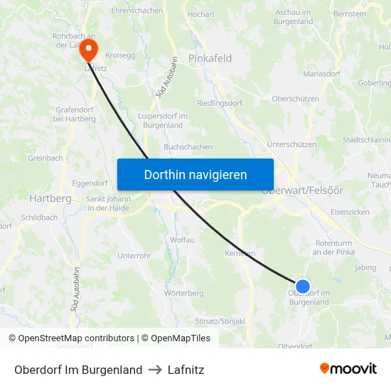 Oberdorf Im Burgenland to Lafnitz map