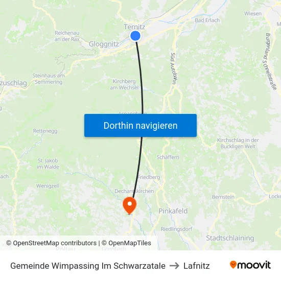 Gemeinde Wimpassing Im Schwarzatale to Lafnitz map
