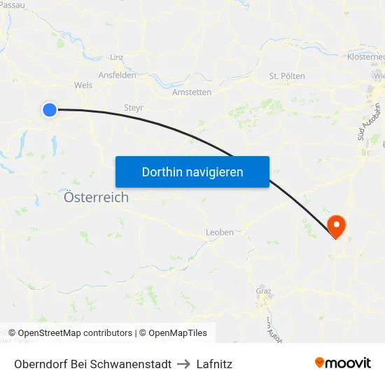 Oberndorf Bei Schwanenstadt to Lafnitz map