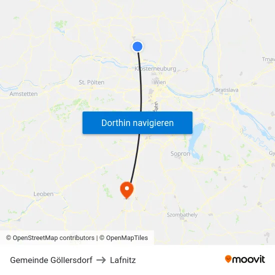 Gemeinde Göllersdorf to Lafnitz map