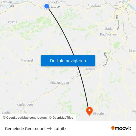 Gemeinde Gerersdorf to Lafnitz map