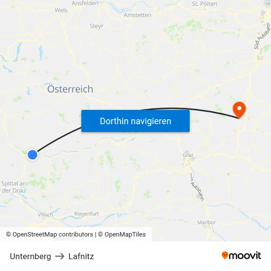 Unternberg to Lafnitz map