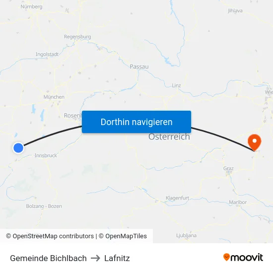 Gemeinde Bichlbach to Lafnitz map