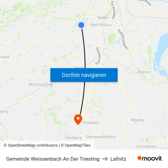 Gemeinde Weissenbach An Der Triesting to Lafnitz map