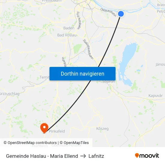 Gemeinde Haslau - Maria Ellend to Lafnitz map