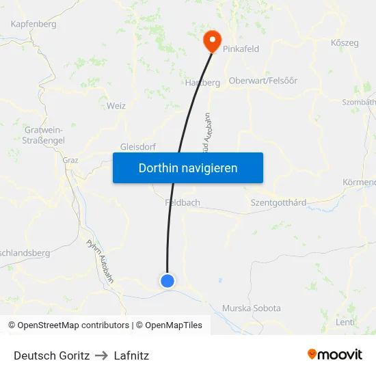 Deutsch Goritz to Lafnitz map