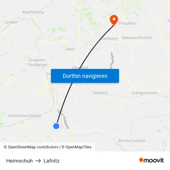Heimschuh to Lafnitz map