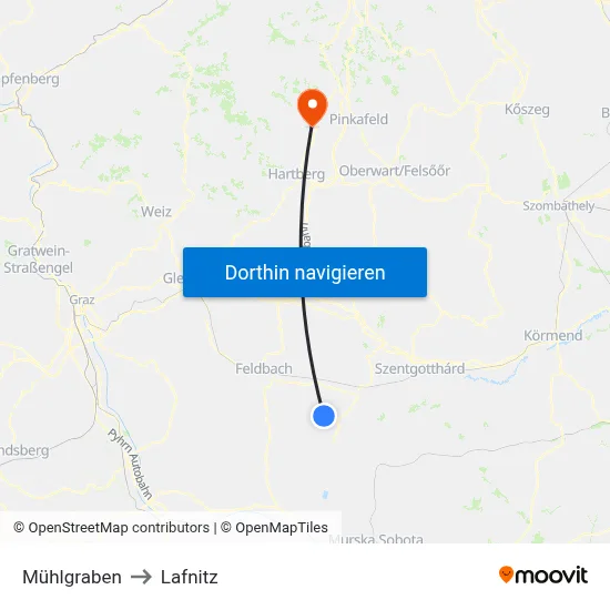 Mühlgraben to Lafnitz map