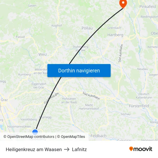 Heiligenkreuz am Waasen to Lafnitz map