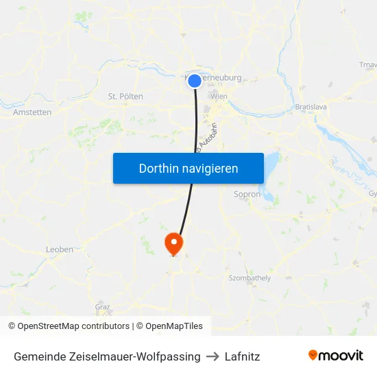 Gemeinde Zeiselmauer-Wolfpassing to Lafnitz map