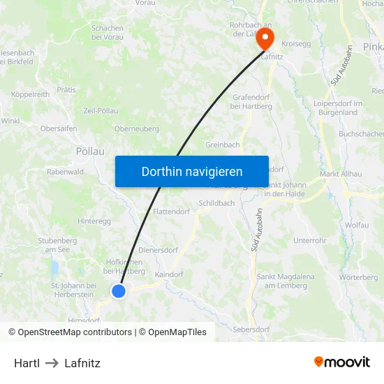 Hartl to Lafnitz map