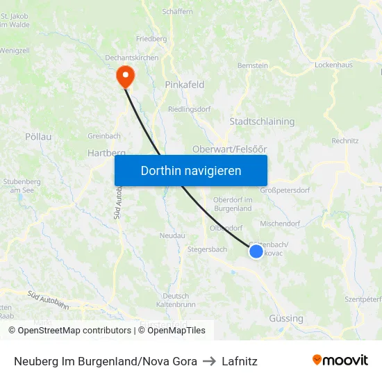 Neuberg Im Burgenland/Nova Gora to Lafnitz map