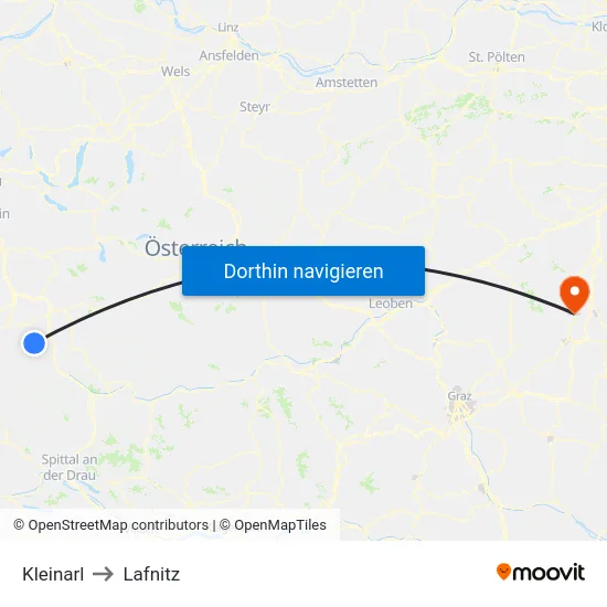 Kleinarl to Lafnitz map