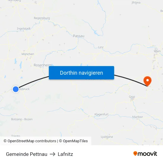Gemeinde Pettnau to Lafnitz map