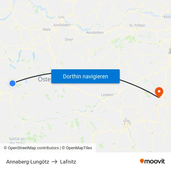 Annaberg-Lungötz to Lafnitz map