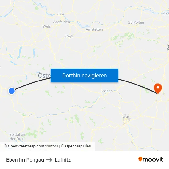 Eben Im Pongau to Lafnitz map