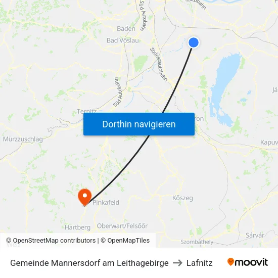Gemeinde Mannersdorf am Leithagebirge to Lafnitz map
