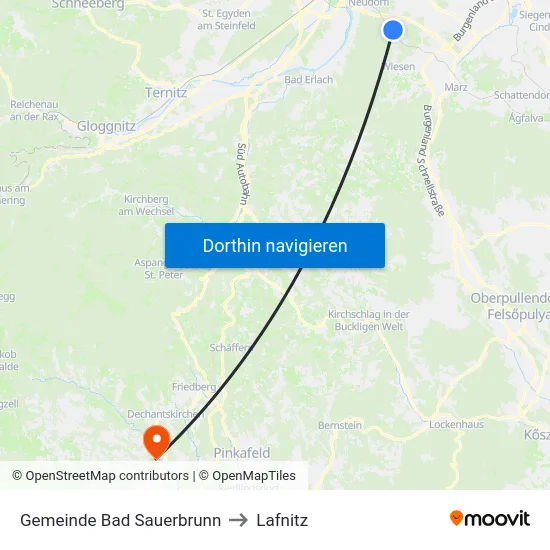 Gemeinde Bad Sauerbrunn to Lafnitz map