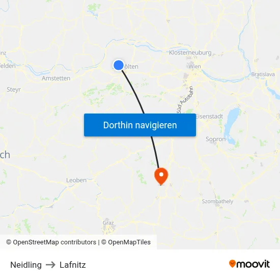 Neidling to Lafnitz map