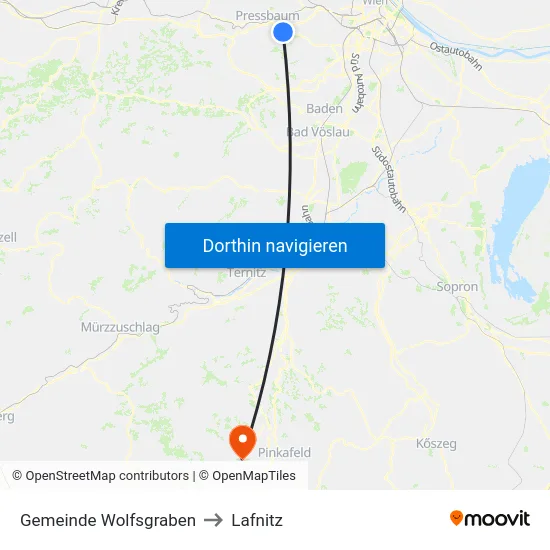 Gemeinde Wolfsgraben to Lafnitz map