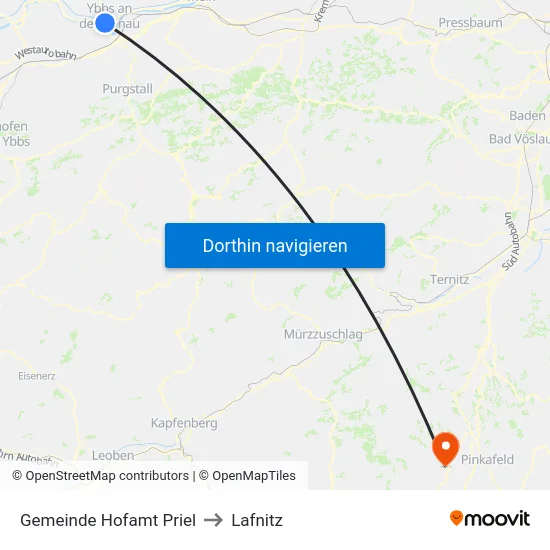 Gemeinde Hofamt Priel to Lafnitz map