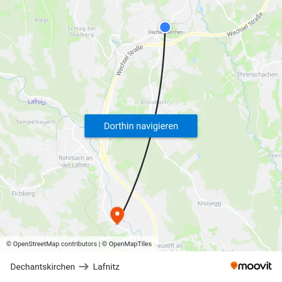 Dechantskirchen to Lafnitz map