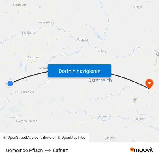 Gemeinde Pflach to Lafnitz map