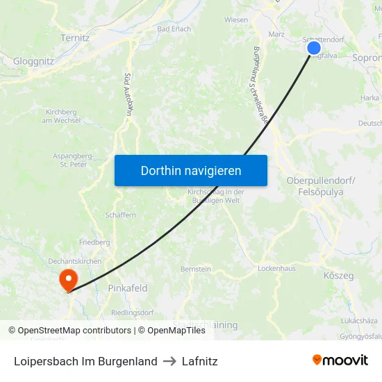 Loipersbach Im Burgenland to Lafnitz map
