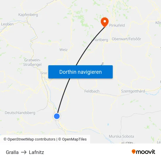 Gralla to Lafnitz map