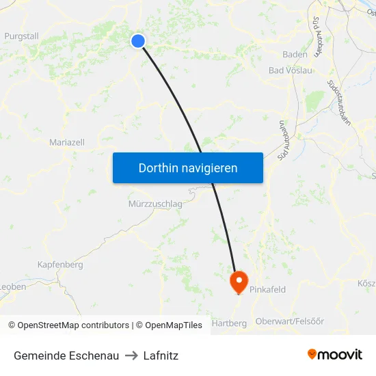 Gemeinde Eschenau to Lafnitz map