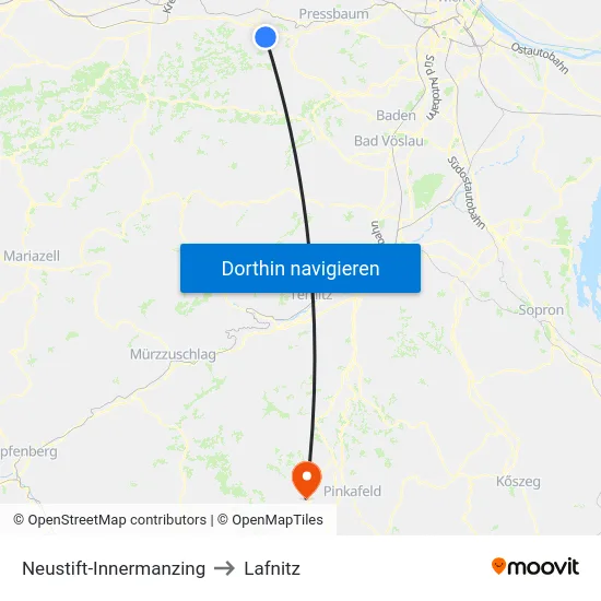 Neustift-Innermanzing to Lafnitz map
