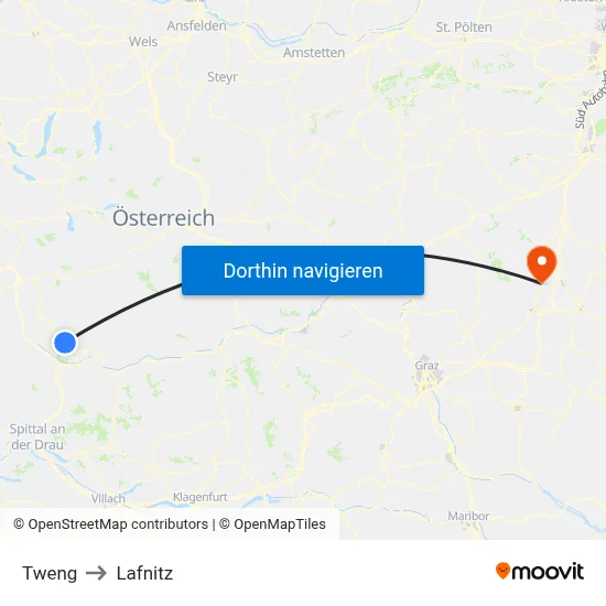 Tweng to Lafnitz map