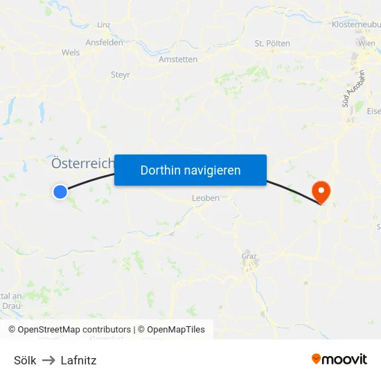 Sölk to Lafnitz map