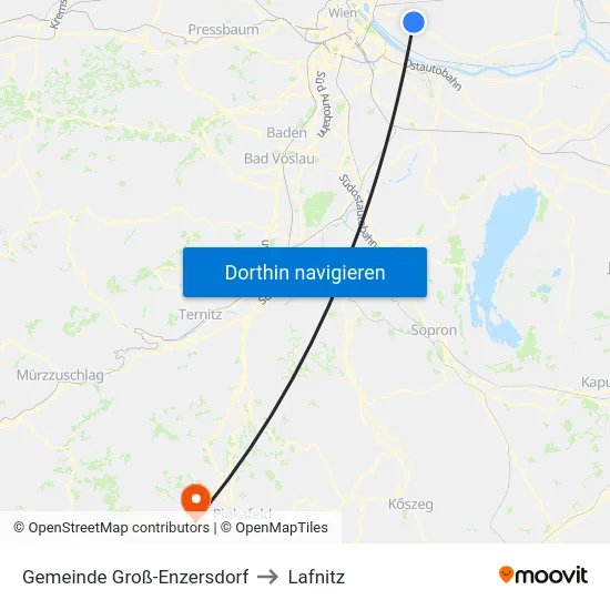 Gemeinde Groß-Enzersdorf to Lafnitz map