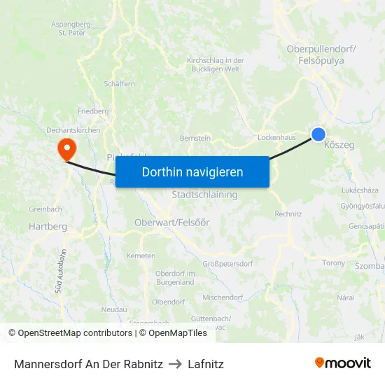 Mannersdorf An Der Rabnitz to Lafnitz map