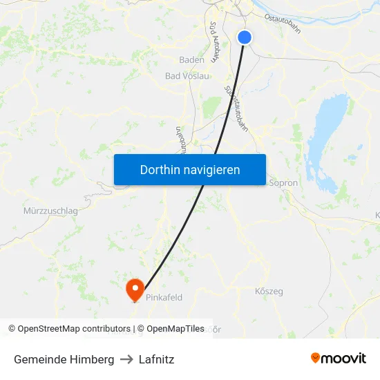 Gemeinde Himberg to Lafnitz map