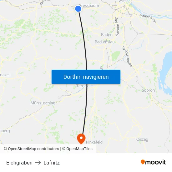 Eichgraben to Lafnitz map