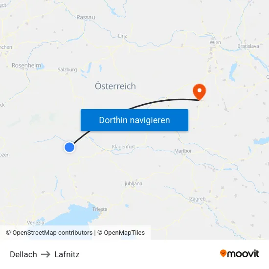 Dellach to Lafnitz map