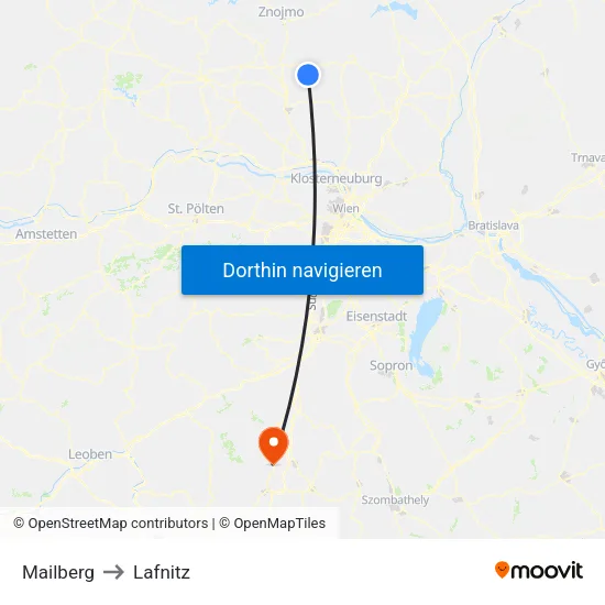 Mailberg to Lafnitz map