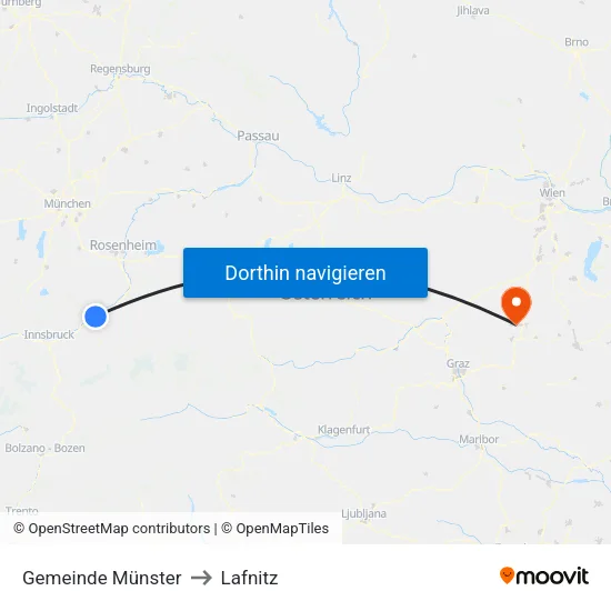 Gemeinde Münster to Lafnitz map