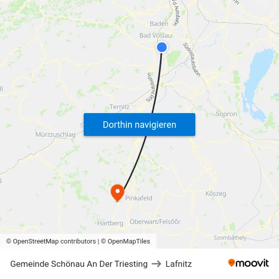 Gemeinde Schönau An Der Triesting to Lafnitz map
