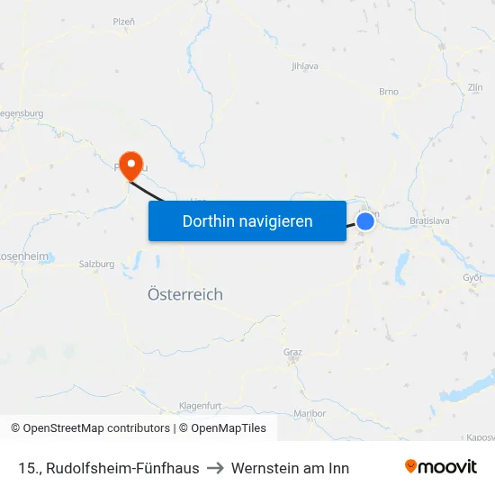 15., Rudolfsheim-Fünfhaus to Wernstein am Inn map