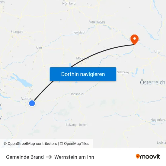 Gemeinde Brand to Wernstein am Inn map