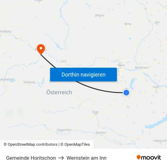 Gemeinde Horitschon to Wernstein am Inn map